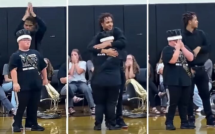 Eleito rei do baile, estudante tira a coroa e a coloca no colega com síndrome de Down