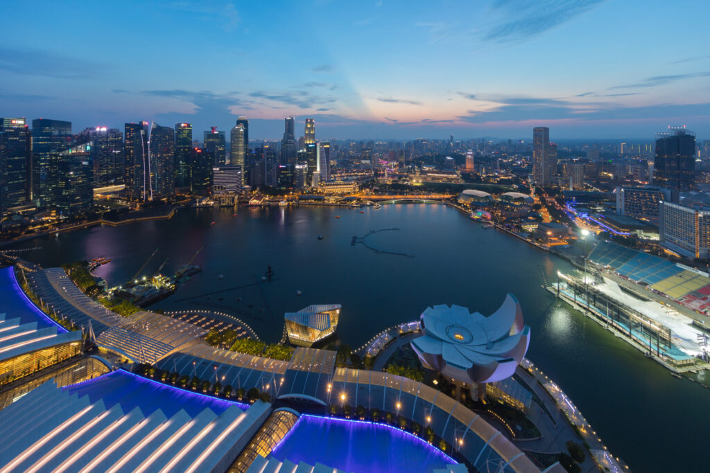 Vista de Singapura ao entardecer; a cidade-Estado recebeu o encontro COALA 4.0 de 5 a 7 de outubro