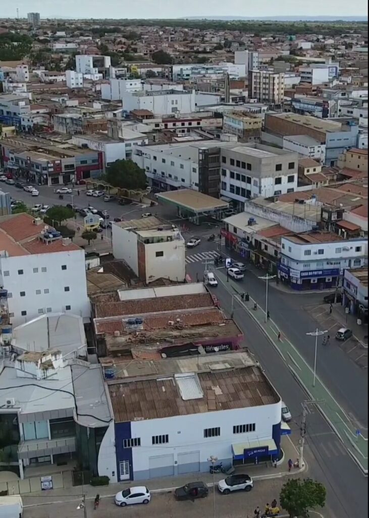 Vista aérea do centro de Irecê, no centro-norte da Bahia